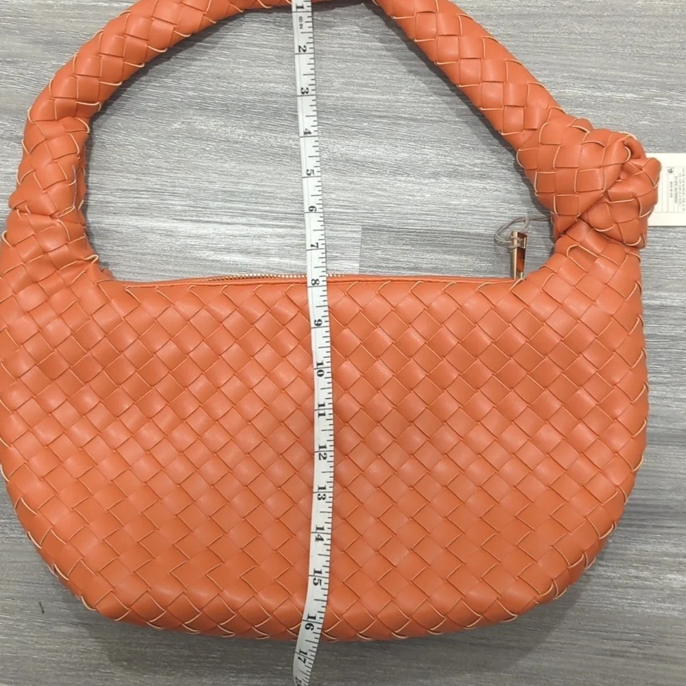 a new day Woven Hobo Shoulder Bag in Coral Orange - Picture 10 of 10
